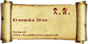 Krevenka Uros névjegykártya